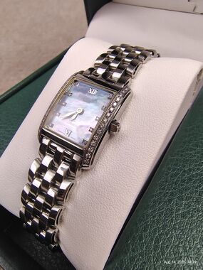 $1,995 Women's RARE Raymond Weil Tosca Mother Of Pearl 5874 Blue Diamond Watch